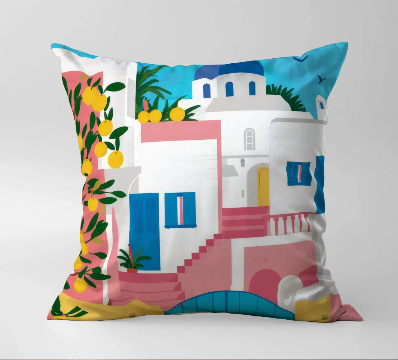 Santorini Blue Gateway cuscino da Pake Nebula