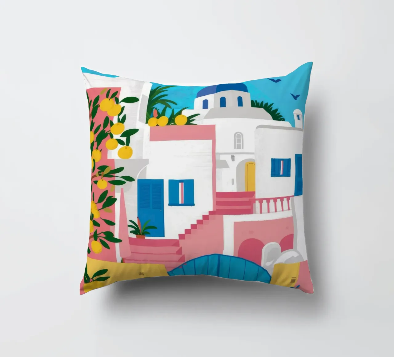 Santorini Blue Gateway cuscino da Pake Nebula