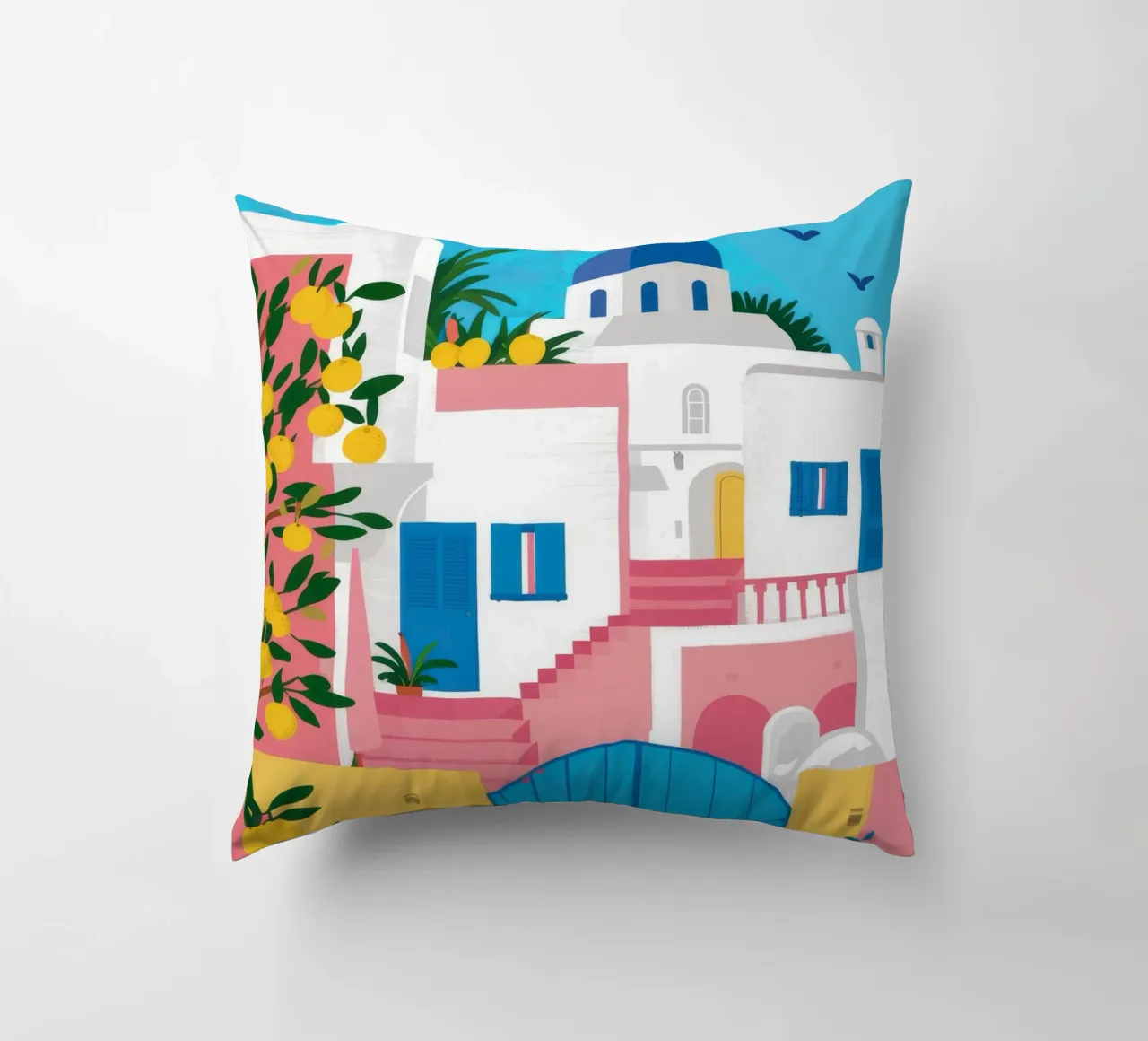 Santorini Blue Gateway cuscino da Pake Nebula