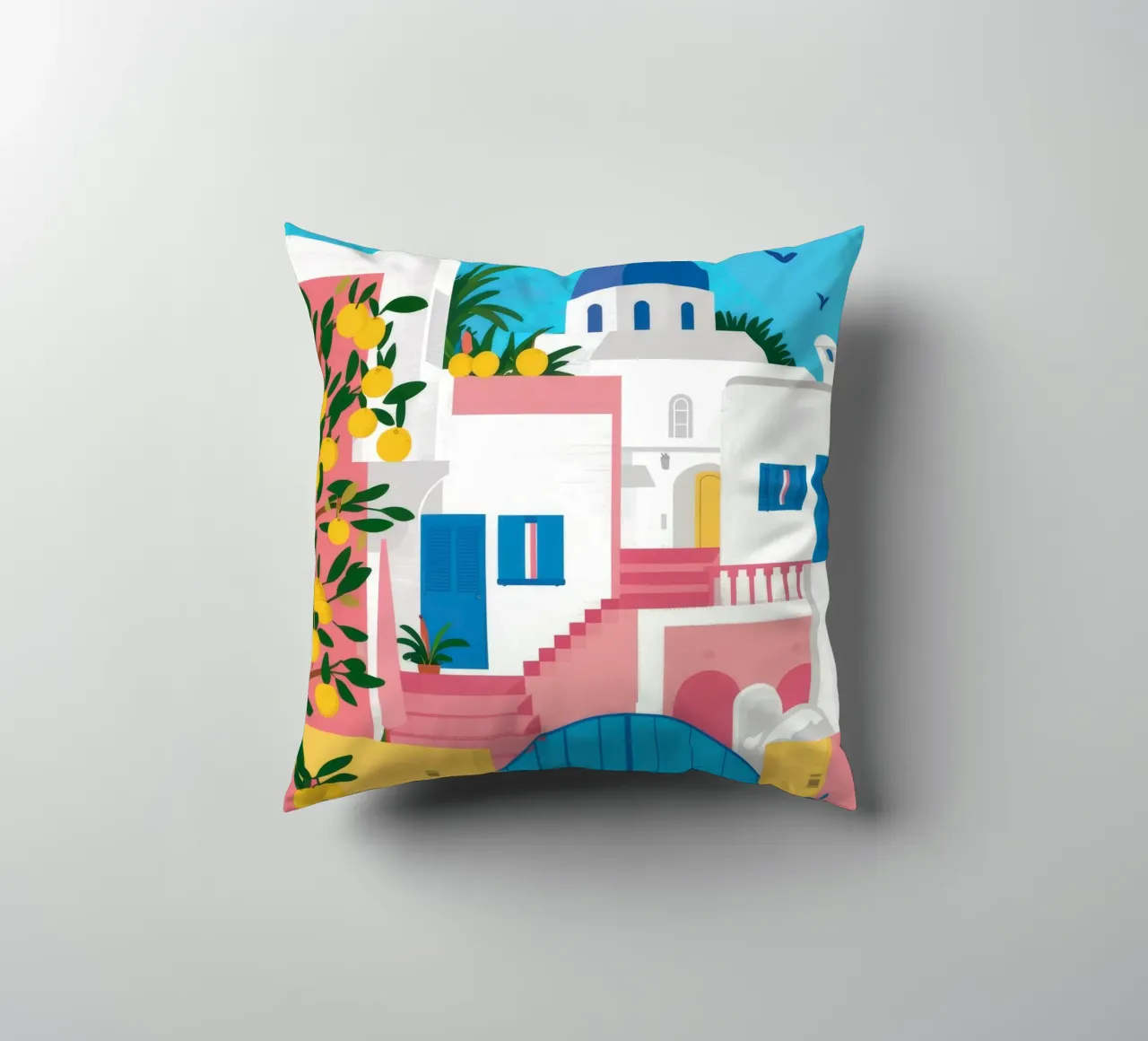 Santorini Blue Gateway cuscino da Pake Nebula