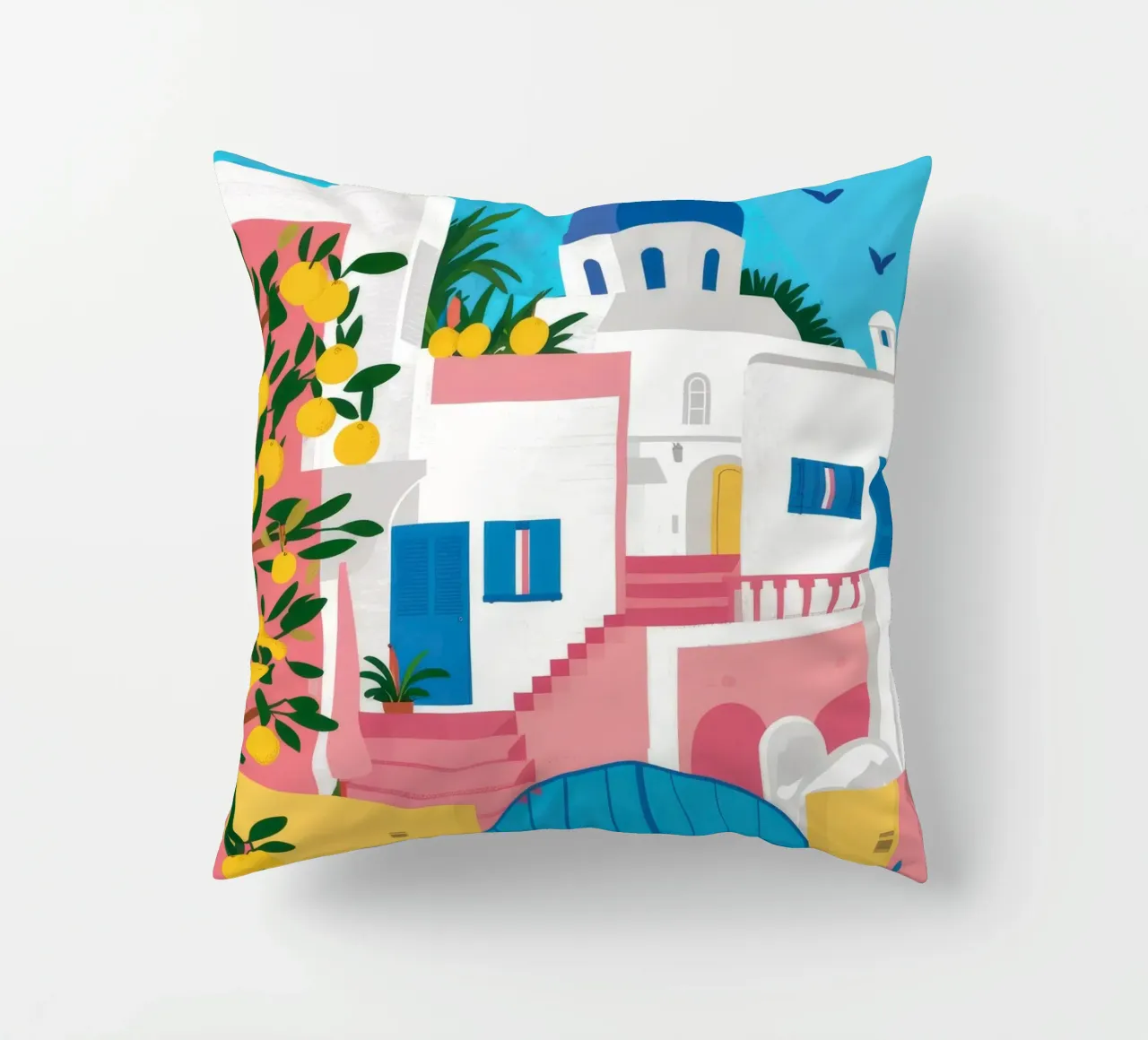 Santorini Blue Gateway cuscino da Pake Nebula