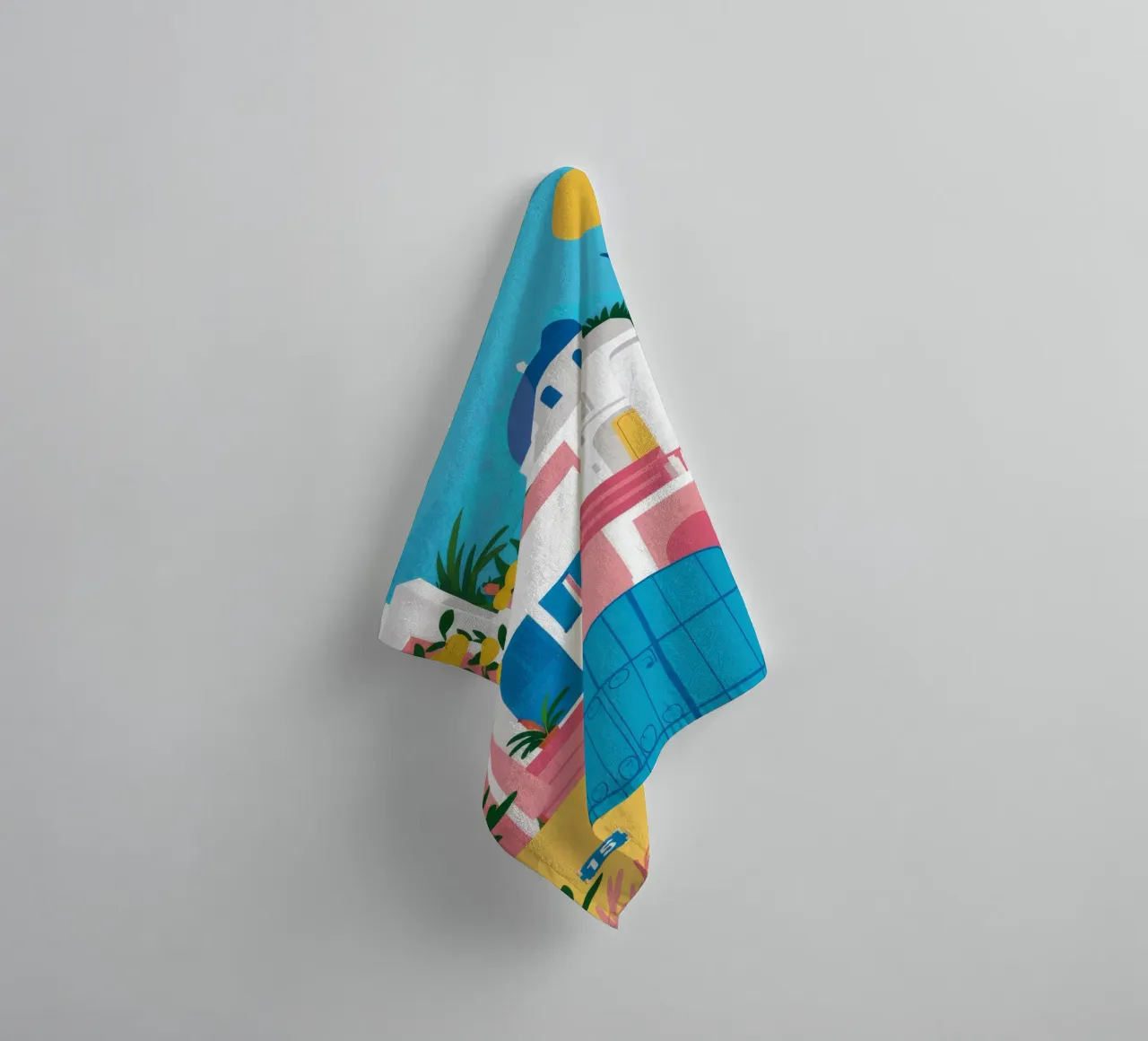 Santorini Blue Gateway asciugamano da bagno da Pake Nebula