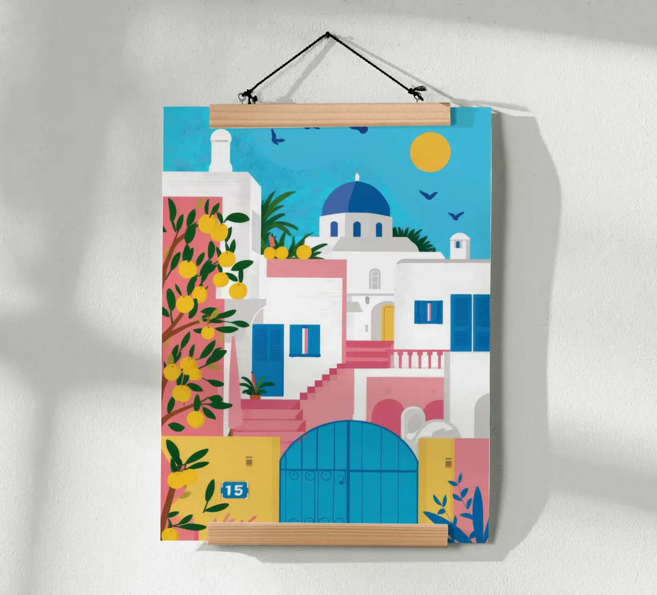 Santorini Blue Gateway poster da Pake Nebula