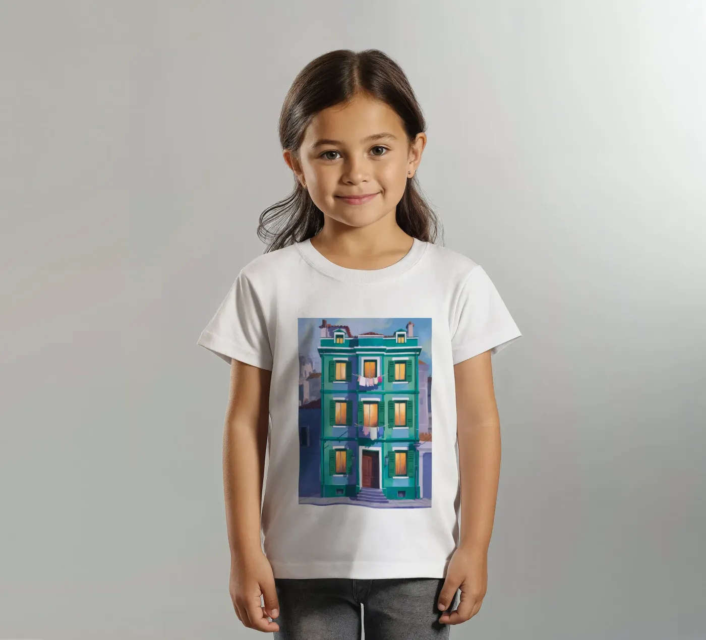Notti dell'edificio di zaffiro t-shirt bambini da Pake Nebula