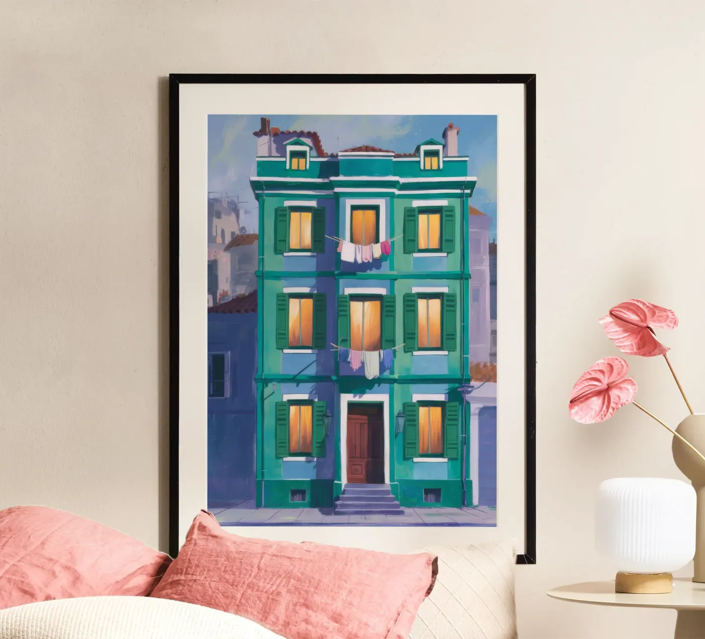 Notti dell'edificio di zaffiro poster da Pake Nebula