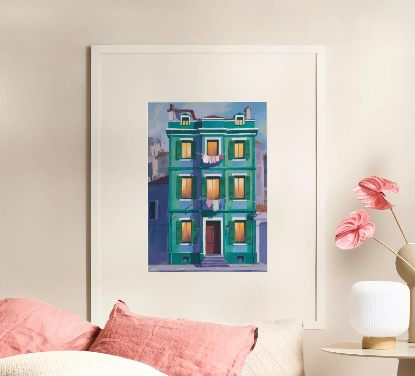 Notti dell'edificio di zaffiro poster da Pake Nebula