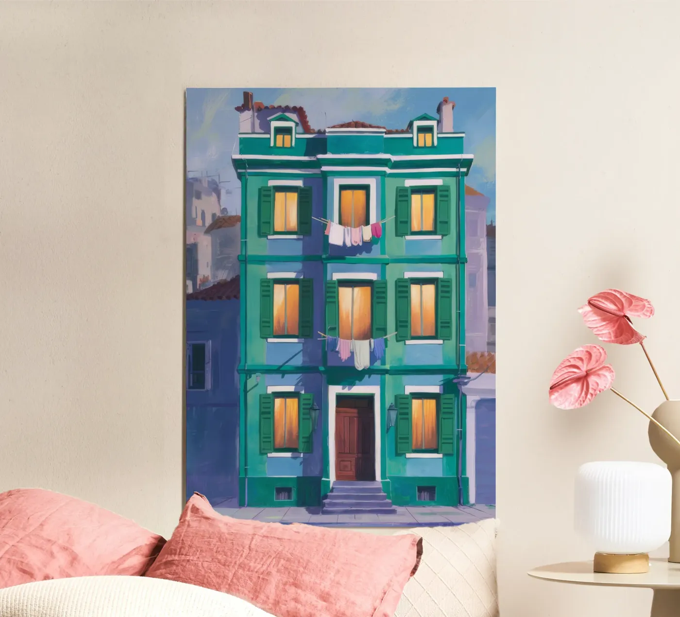 Notti dell'edificio di zaffiro poster da Pake Nebula