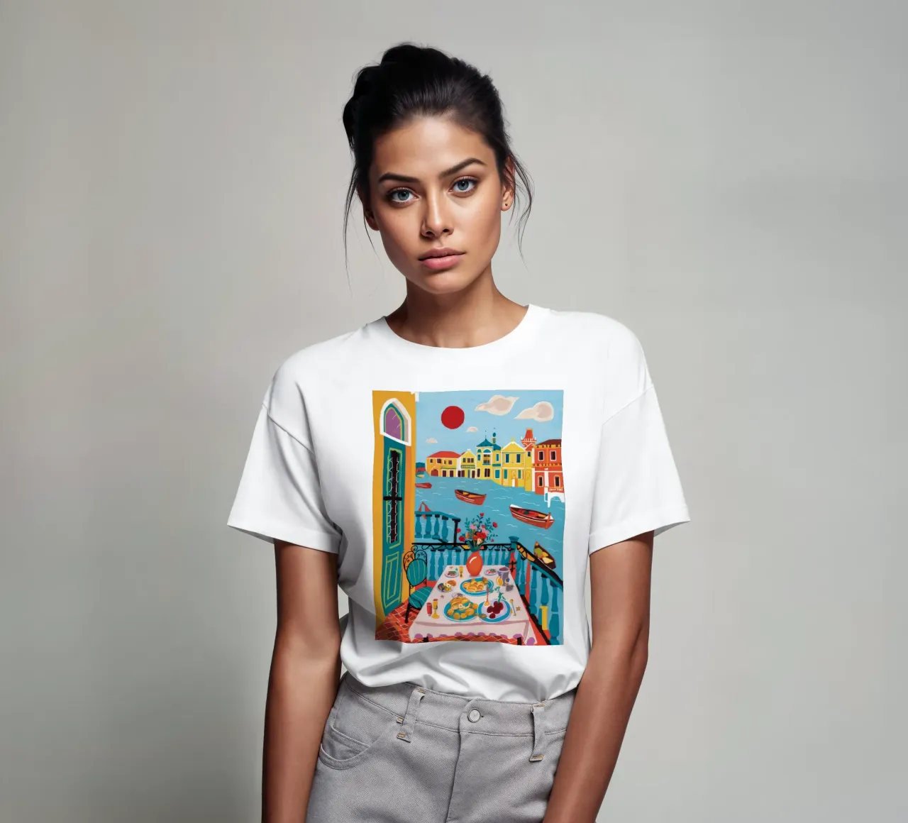 Balcone vista mare t-shirt da Pake Nebula
