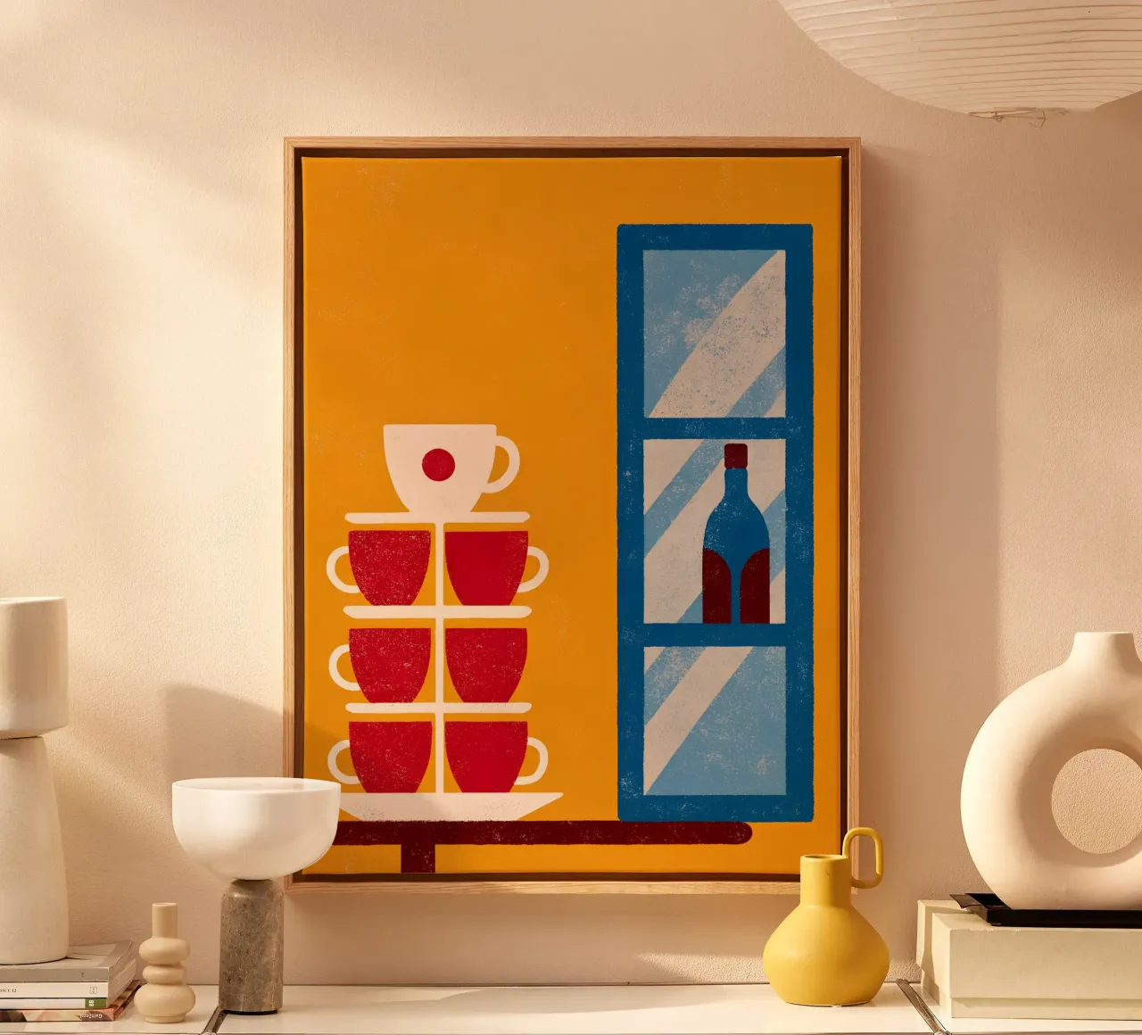 Glas en vitrinekasten canvas met Baklijst van THE LATEST SHOP