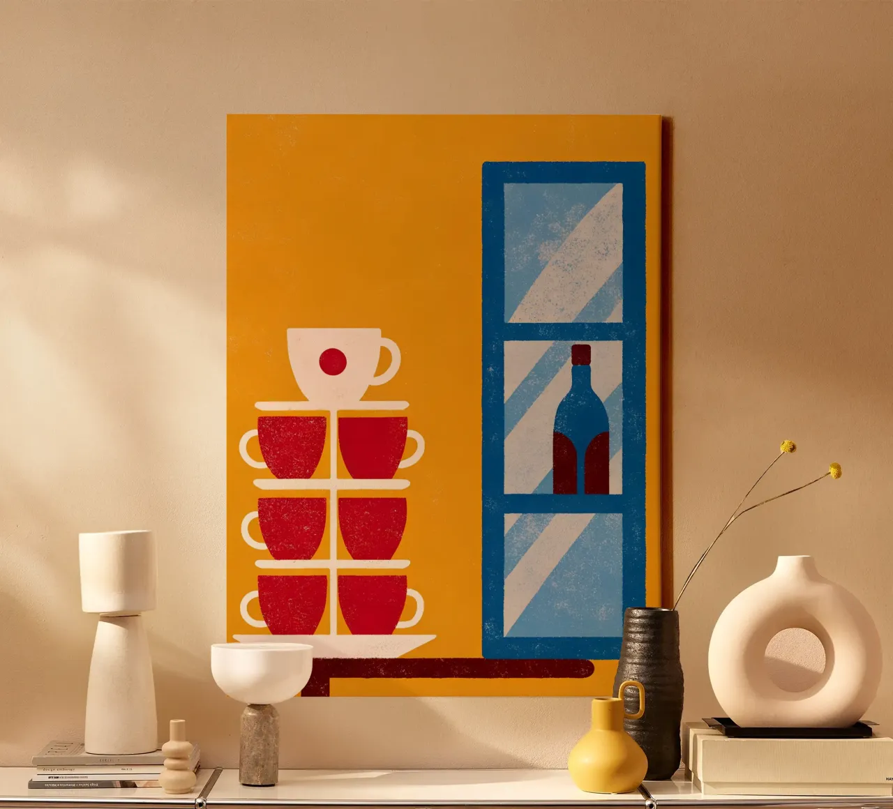 Glas en vitrinekasten canvas met Baklijst van THE LATEST SHOP