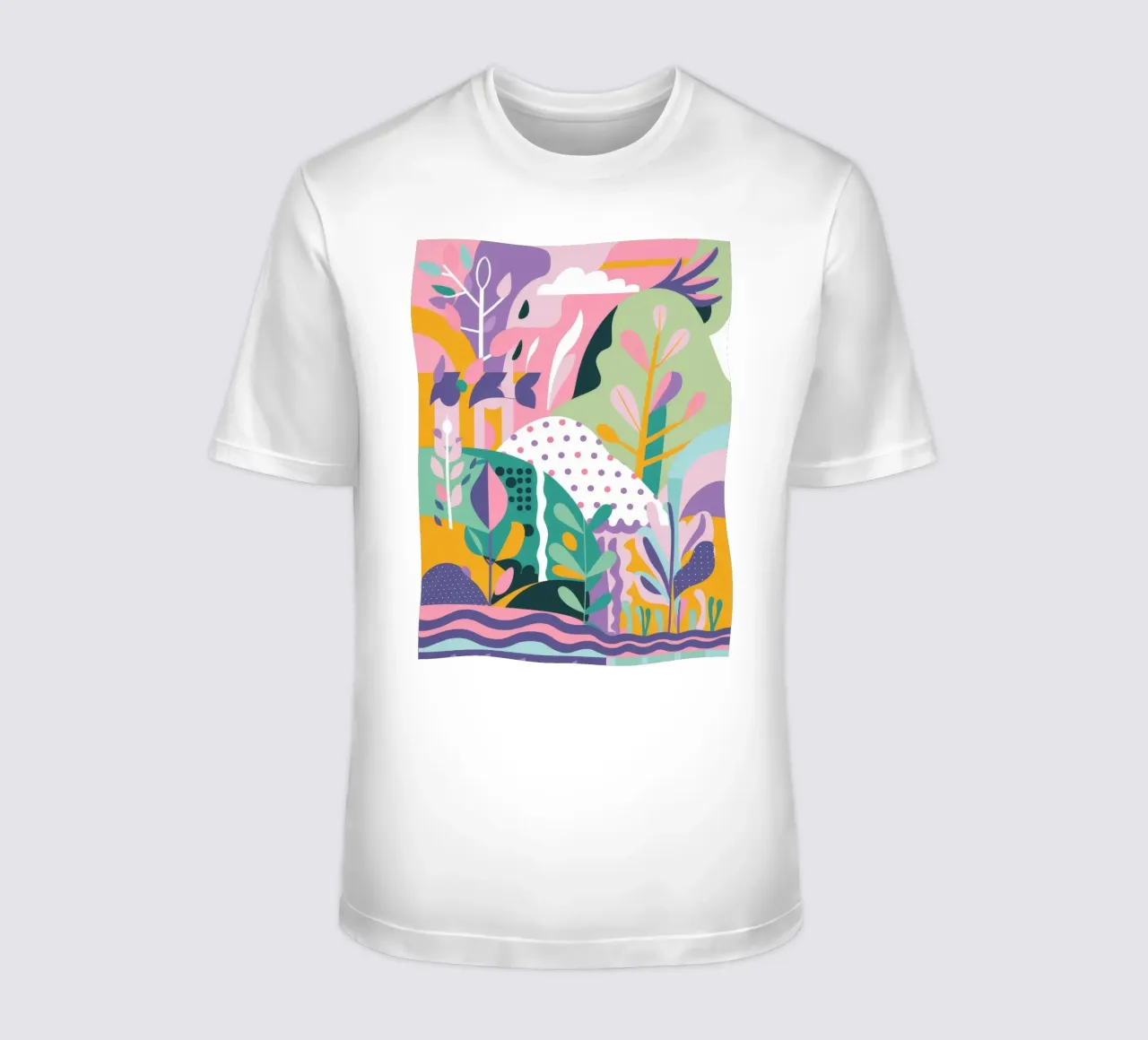 Paisaje onírico de follaje abstracto camiseta de Pake Nebula