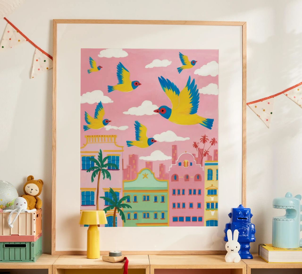 Pink City Avian Flight poster by Pake Nebula