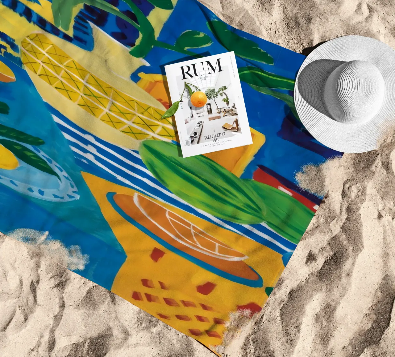 Nature morte à l'azur serviette de plage de Pake Nebula