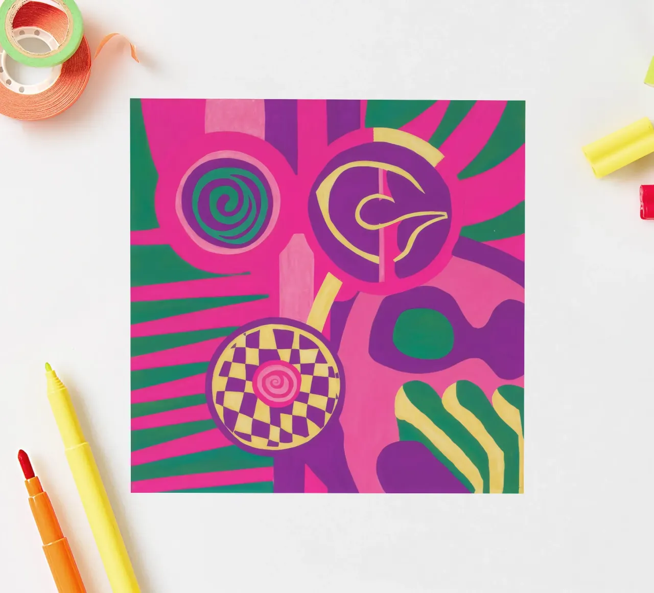Magenta Abstract Whirl sticker by Pake Nebula