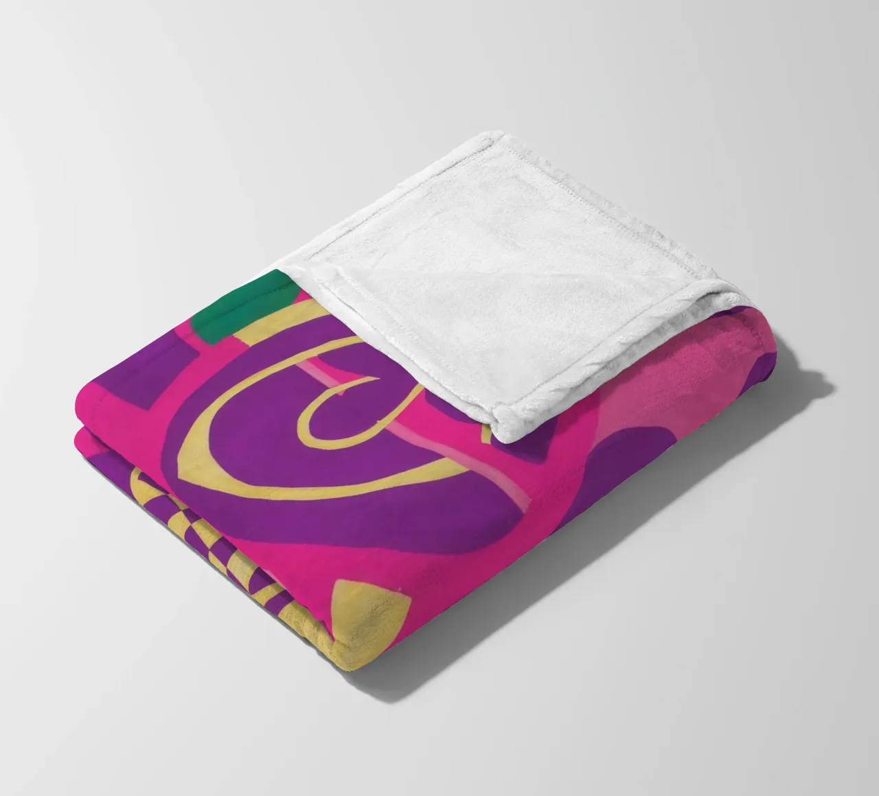 Magenta Abstract Whirl fleece blanket by Pake Nebula