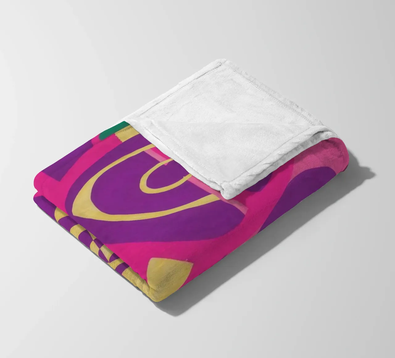 Magenta Abstract Whirl fleece blanket by Pake Nebula