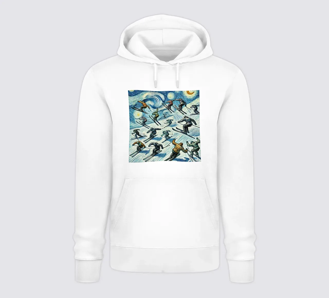 Alpine Anthill Skiing felpa con cappuccio da Vintage Van Gogh