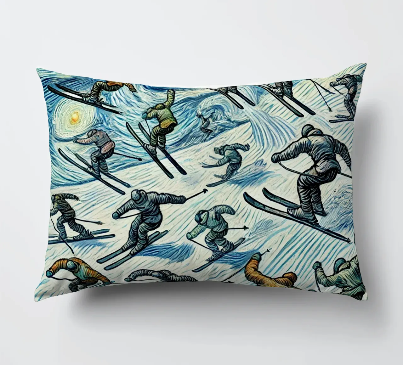 Alpine Anthill Skiing cuscino da Vintage Van Gogh
