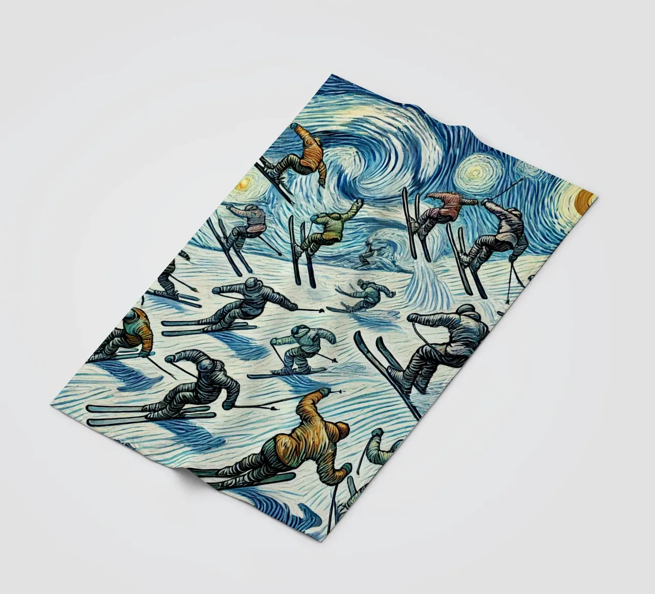 Alpine Anthill Skiing coperta in pile da Vintage Van Gogh