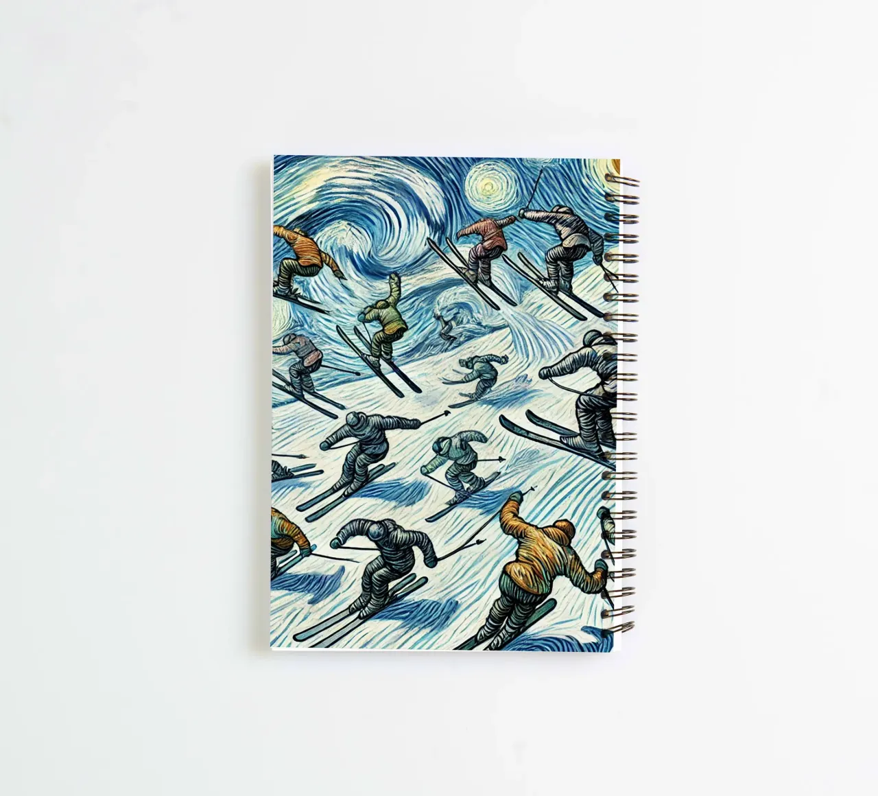 Alpine Anthill Skiing carnet à spirale de Vintage Van Gogh