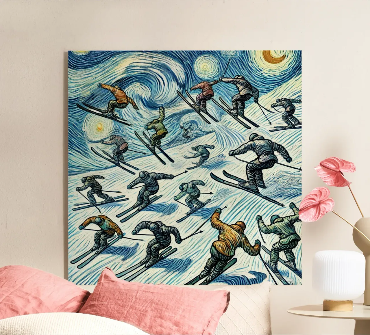 Alpine Anthill Skiing plexiglass da Vintage Van Gogh