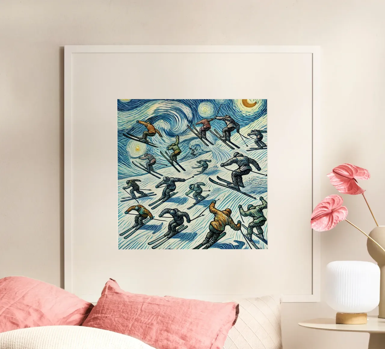 Alpine Anthill Skiing poster da Vintage Van Gogh