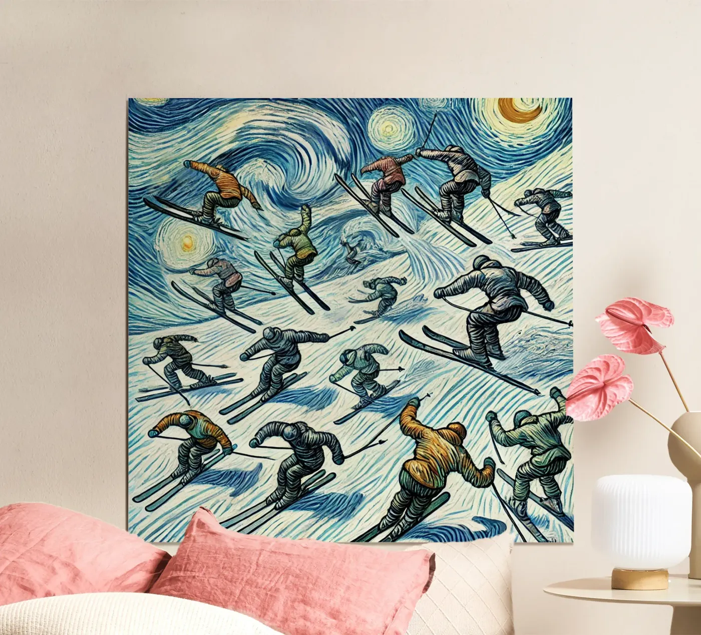 Alpine Anthill Skiing poster da Vintage Van Gogh