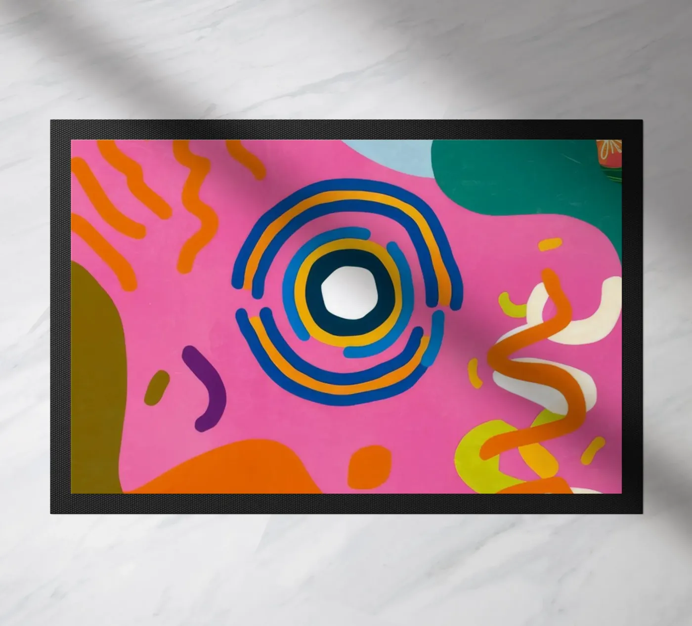Playful Scribble Symphony doormat by Pake Nebula