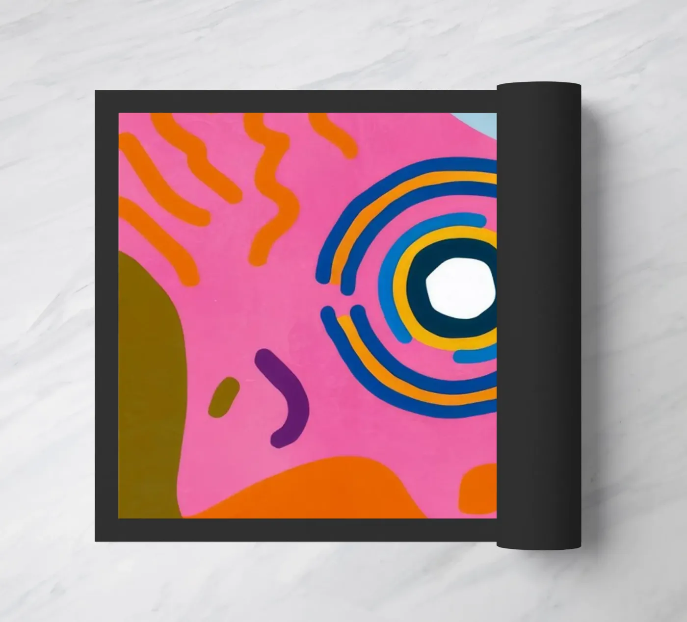 Playful Scribble Symphony doormat by Pake Nebula