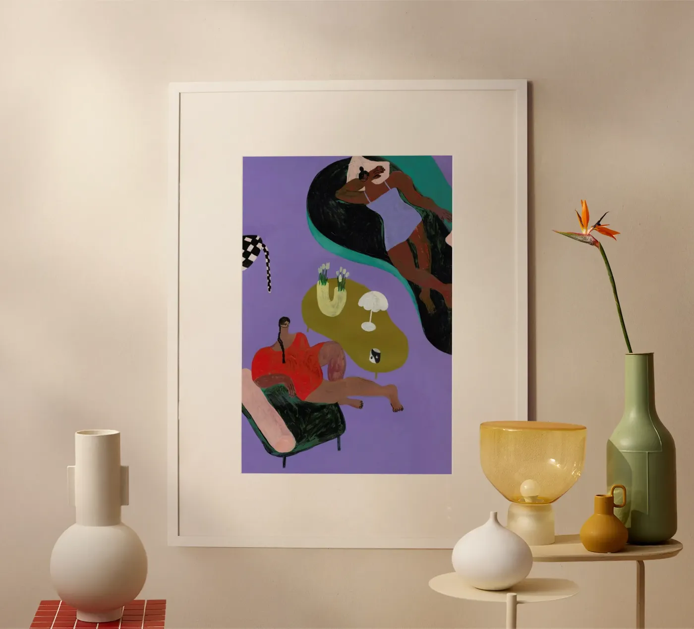 Living Room poster da Nudes and Croissants