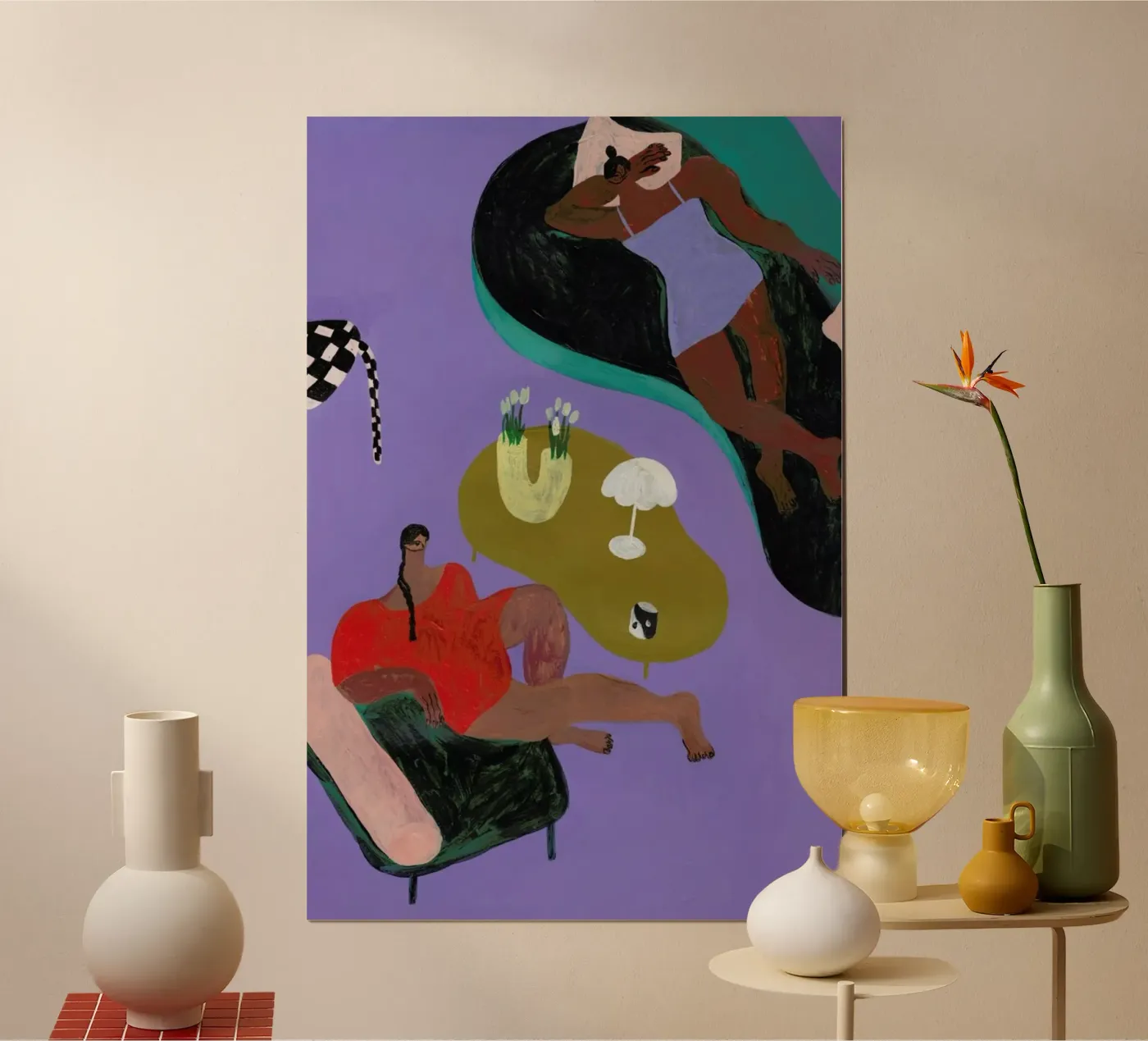 Living Room poster da Nudes and Croissants