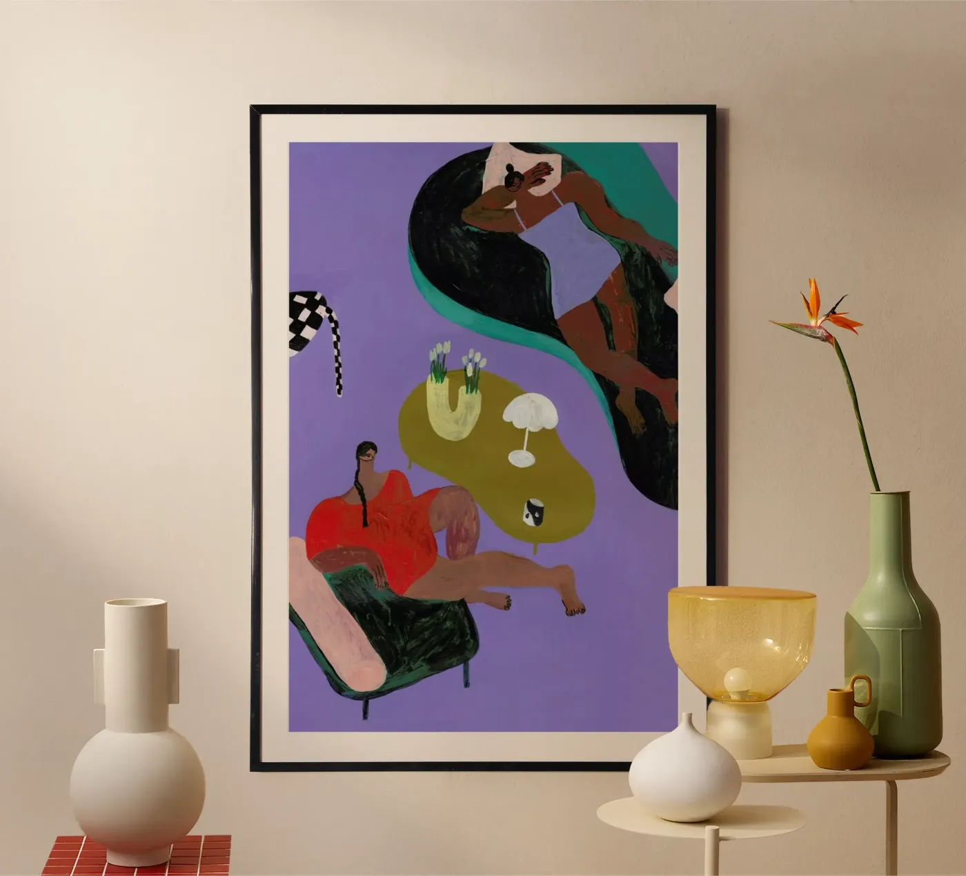Living Room poster da Nudes and Croissants