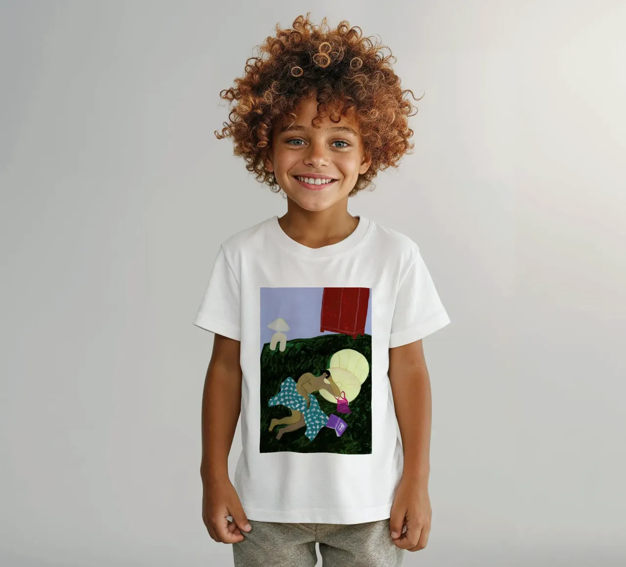 Blanket and Book Kinder T-Shirt von Nudes and Croissants