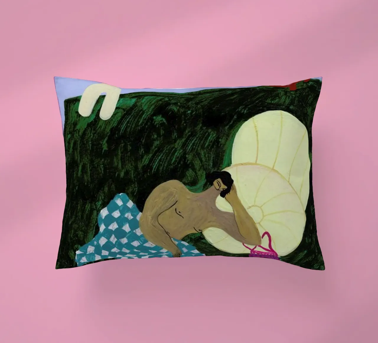 Blanket and Book cuscino da Nudes and Croissants