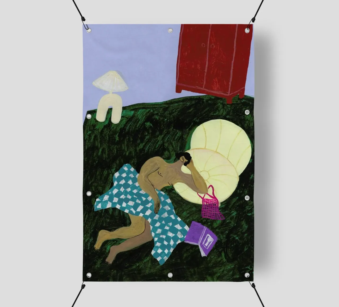 Blanket and Book telo in pvc da Nudes and Croissants