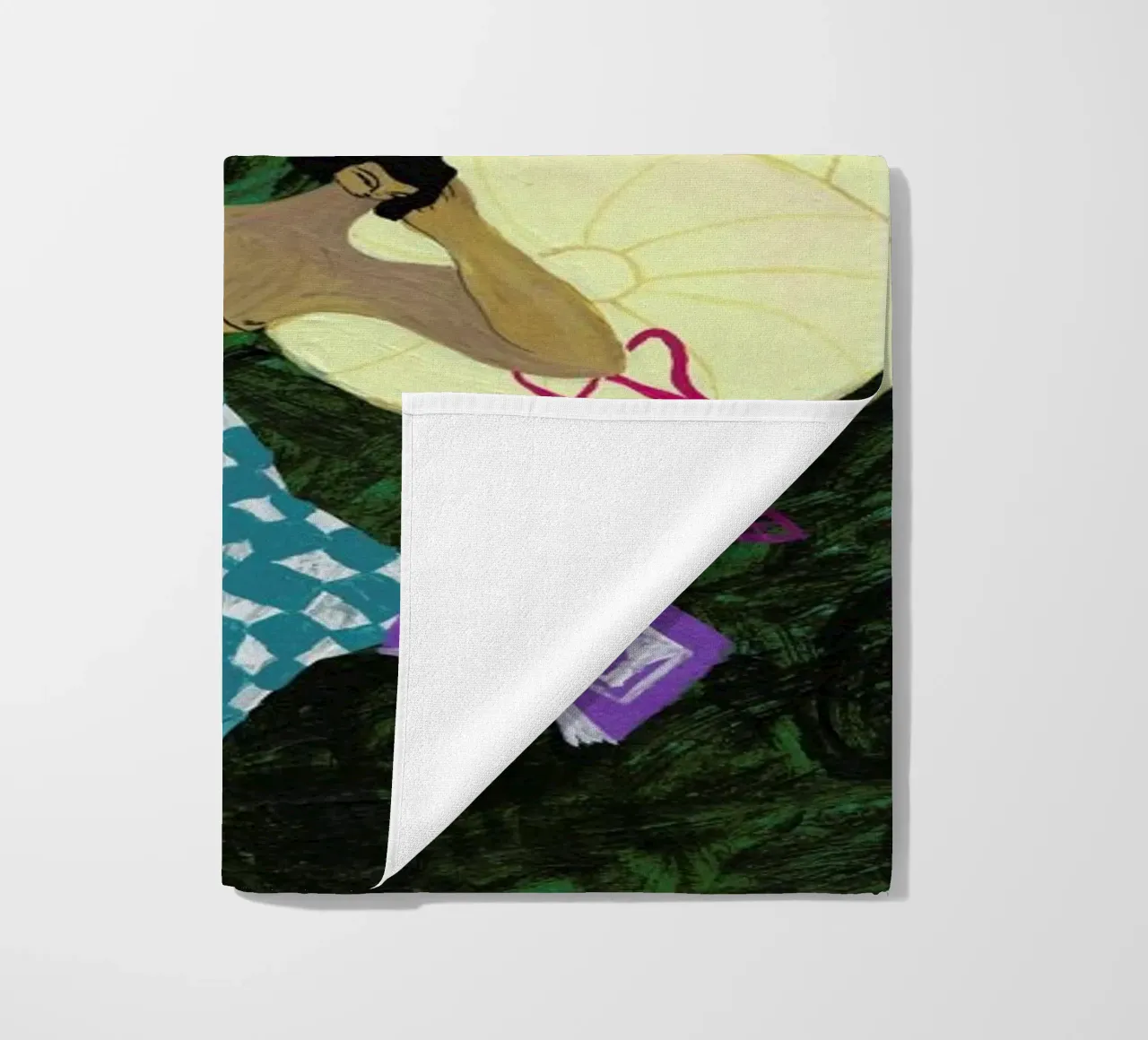 Blanket and Book beach towel by Nudes and Croissants