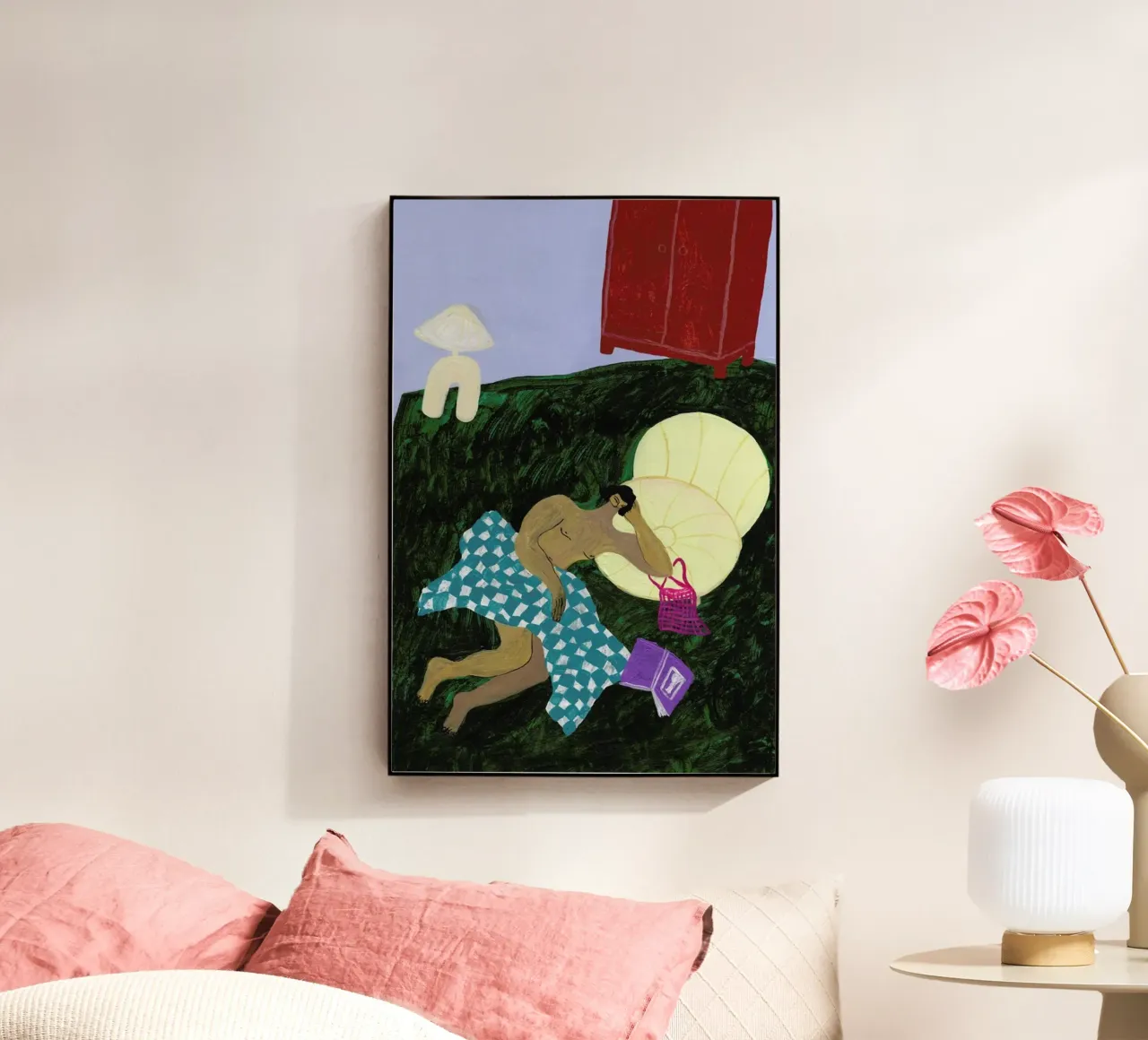 Blanket and Book acrylic glass by Nudes and Croissants