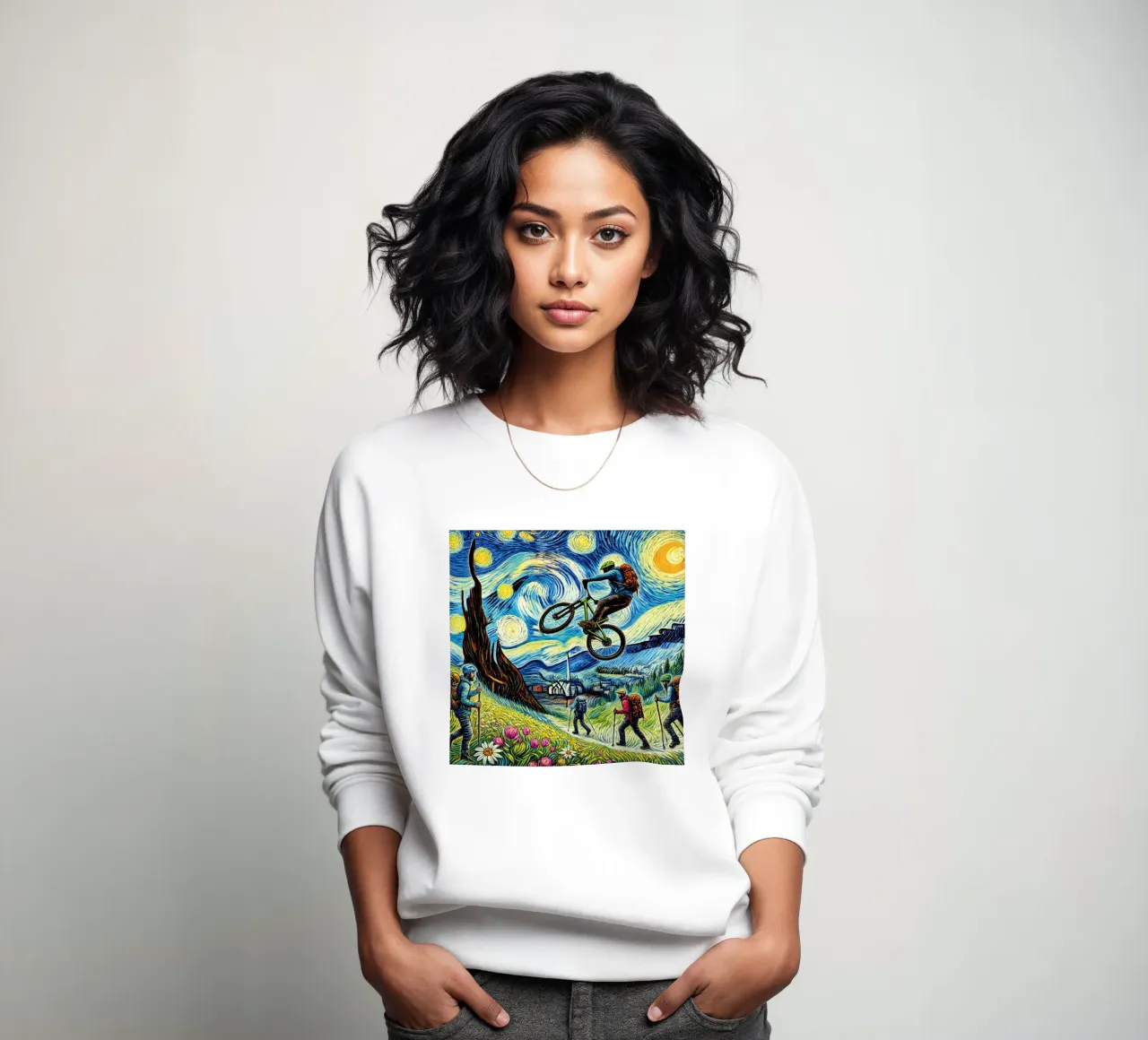 Alpine Bike Spring felpa da Vintage Van Gogh