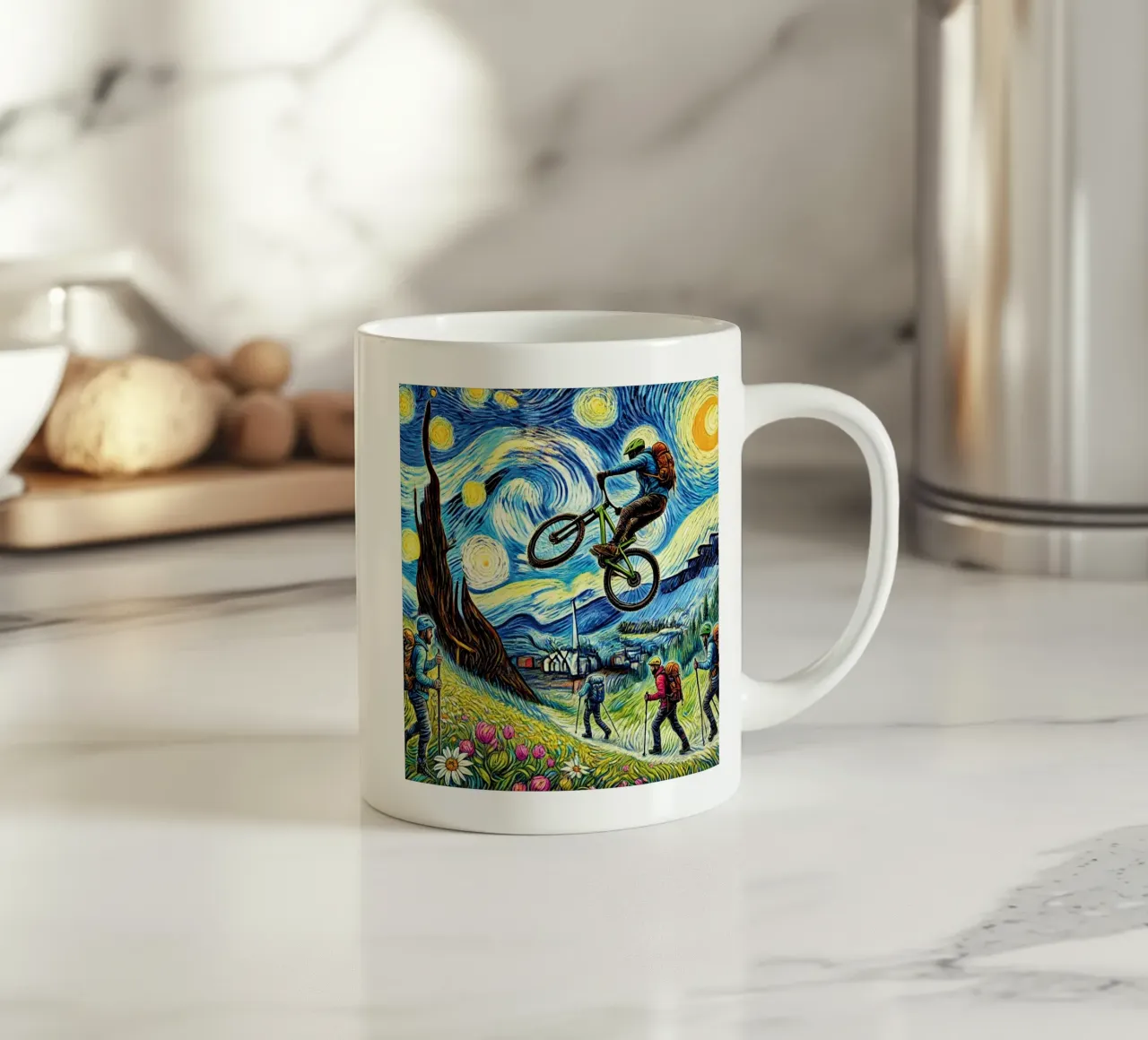 Alpine Bike Spring tazza in ceramica da Vintage Van Gogh
