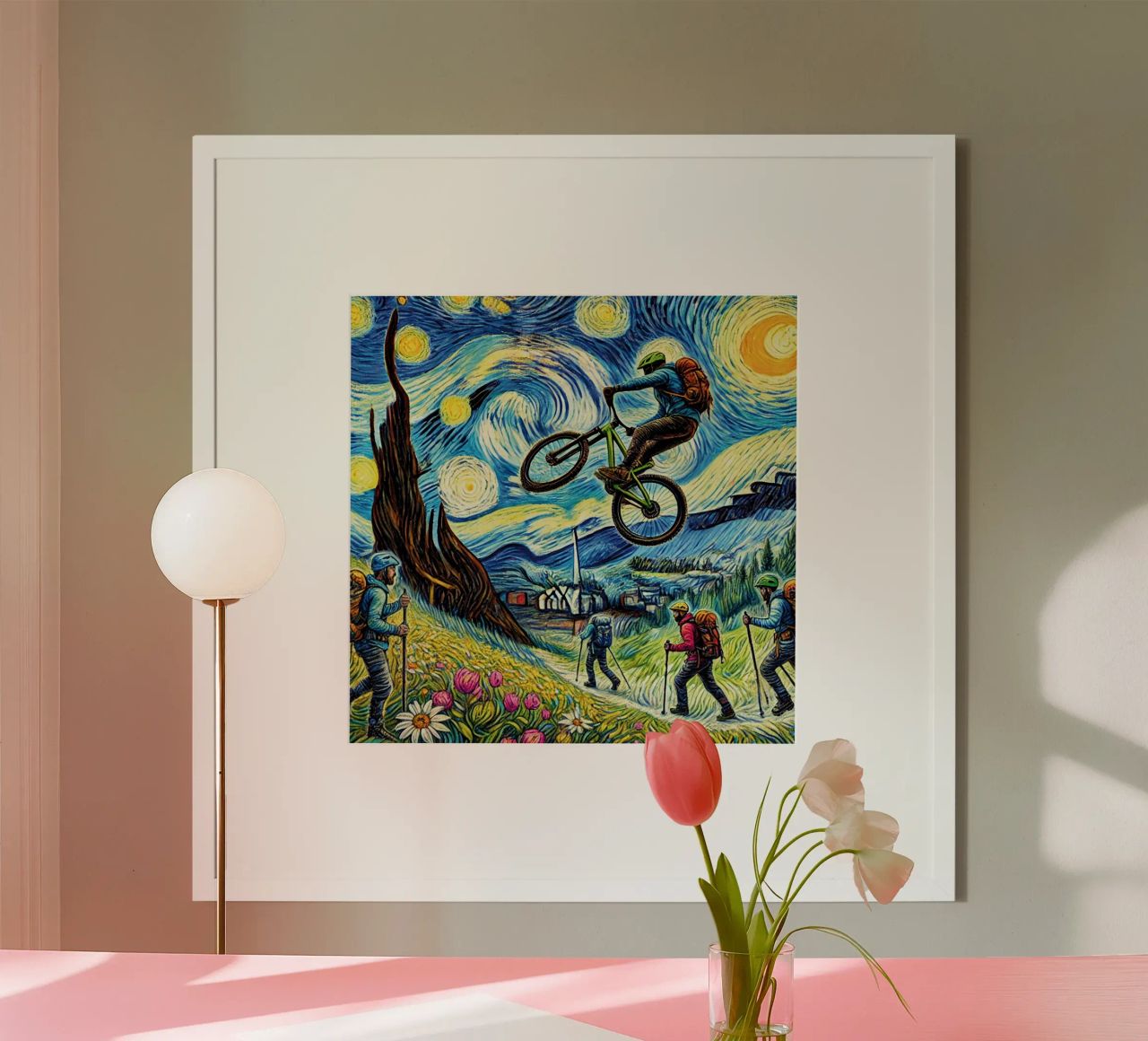 Alpine Bike Spring poster by Vintage Van Gogh
