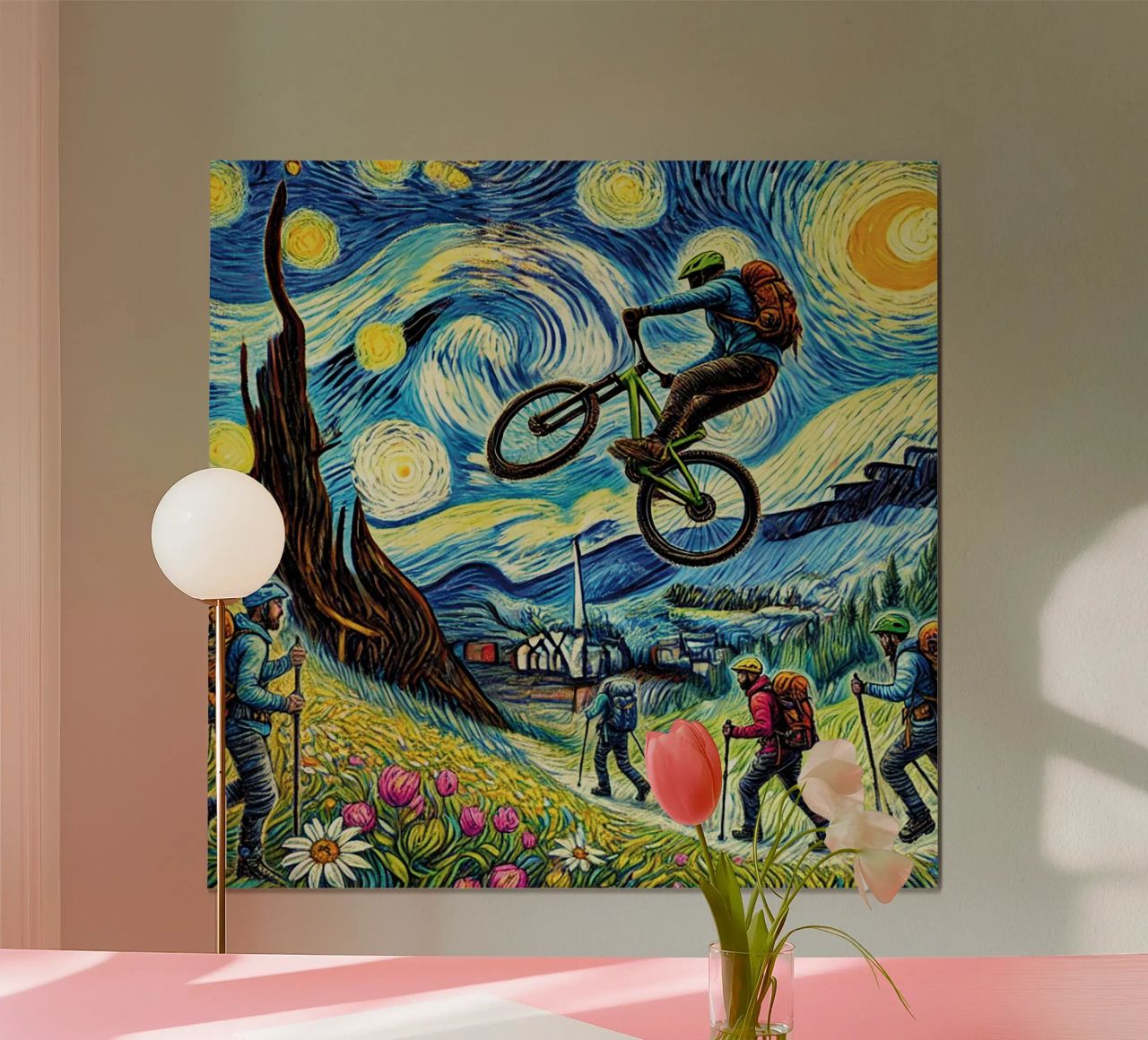 Alpine Bike Spring poster by Vintage Van Gogh