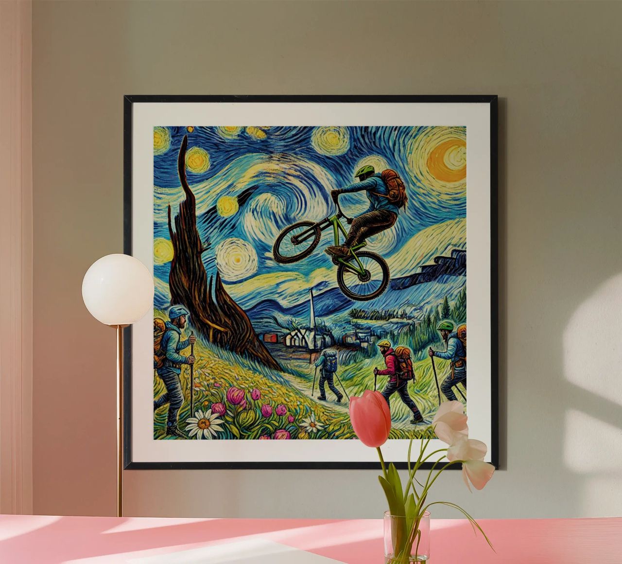 Alpine Bike Spring poster by Vintage Van Gogh