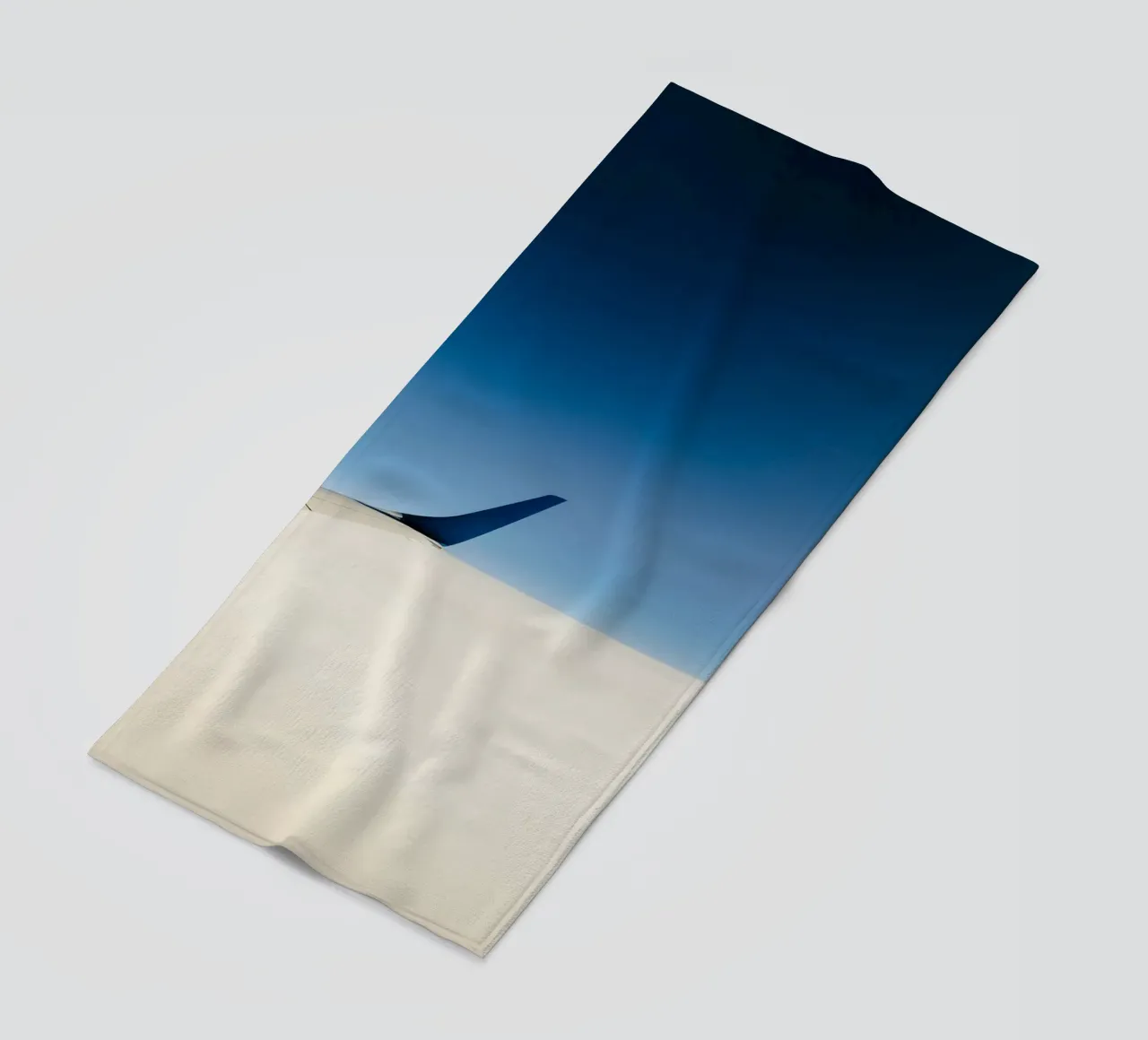 airplane clouds beach towel by Bleu