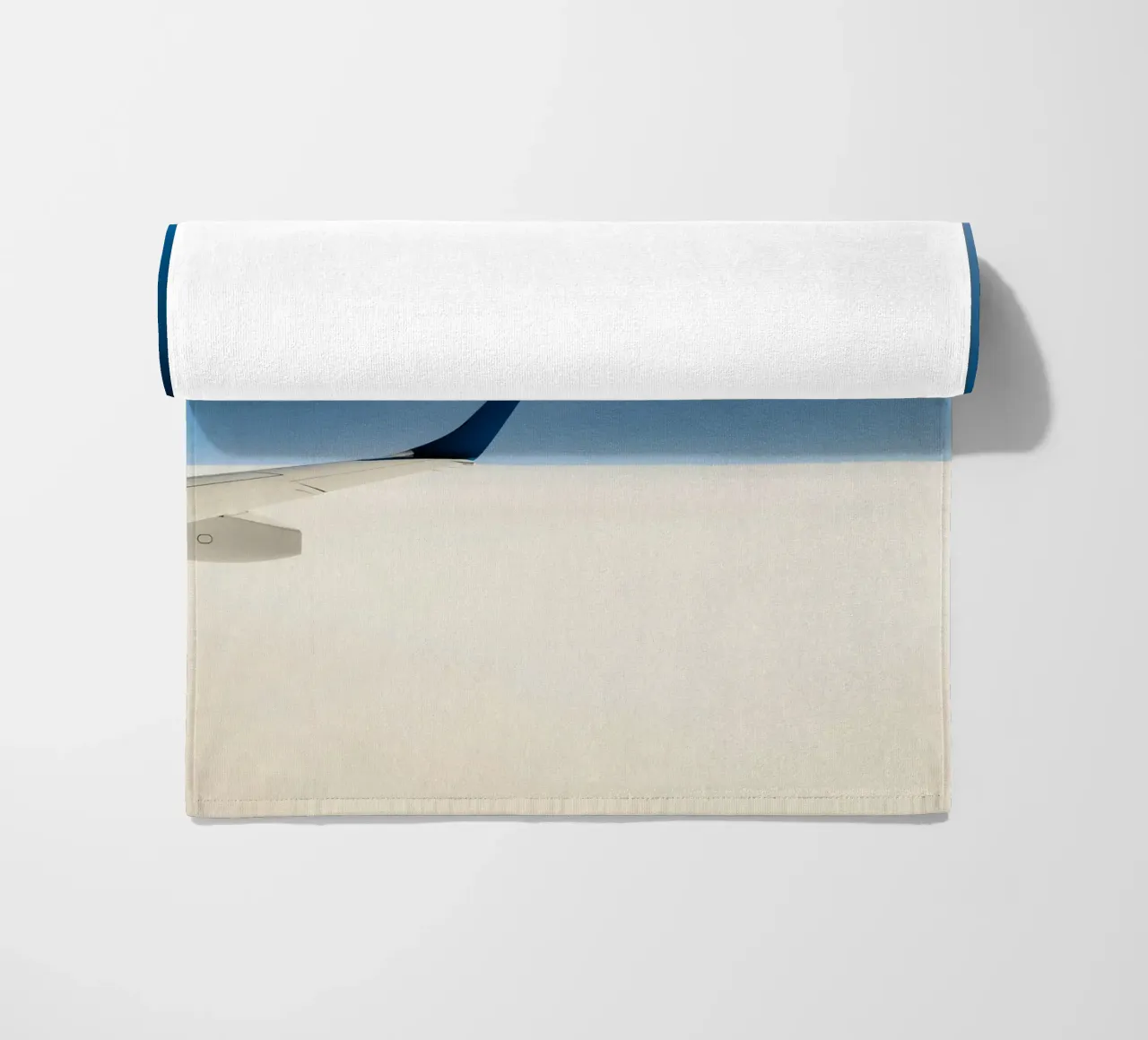 airplane clouds beach towel by Bleu