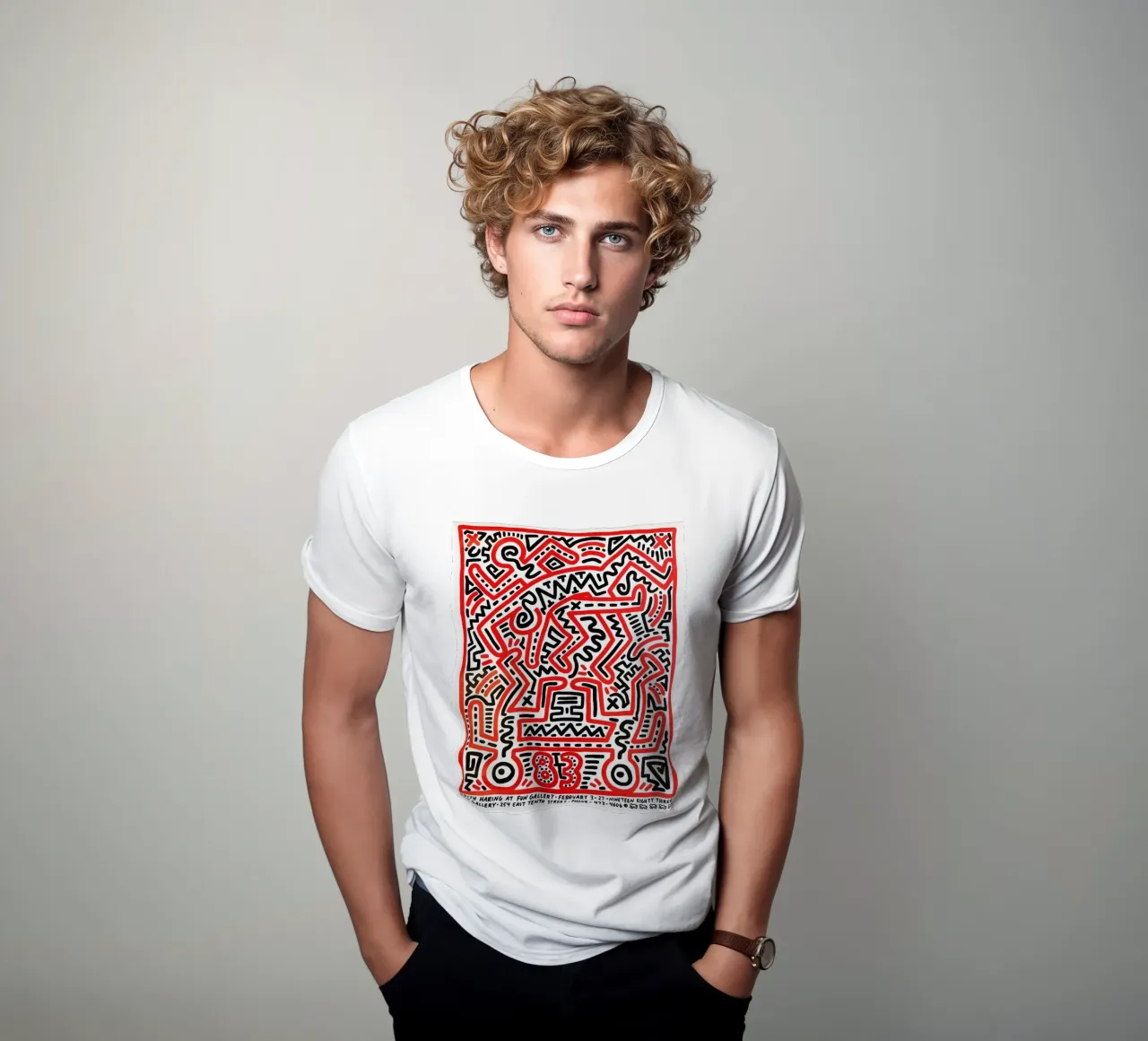 Keith Haring Collage Astratto t-shirt da SRI WEDARI GALLERY