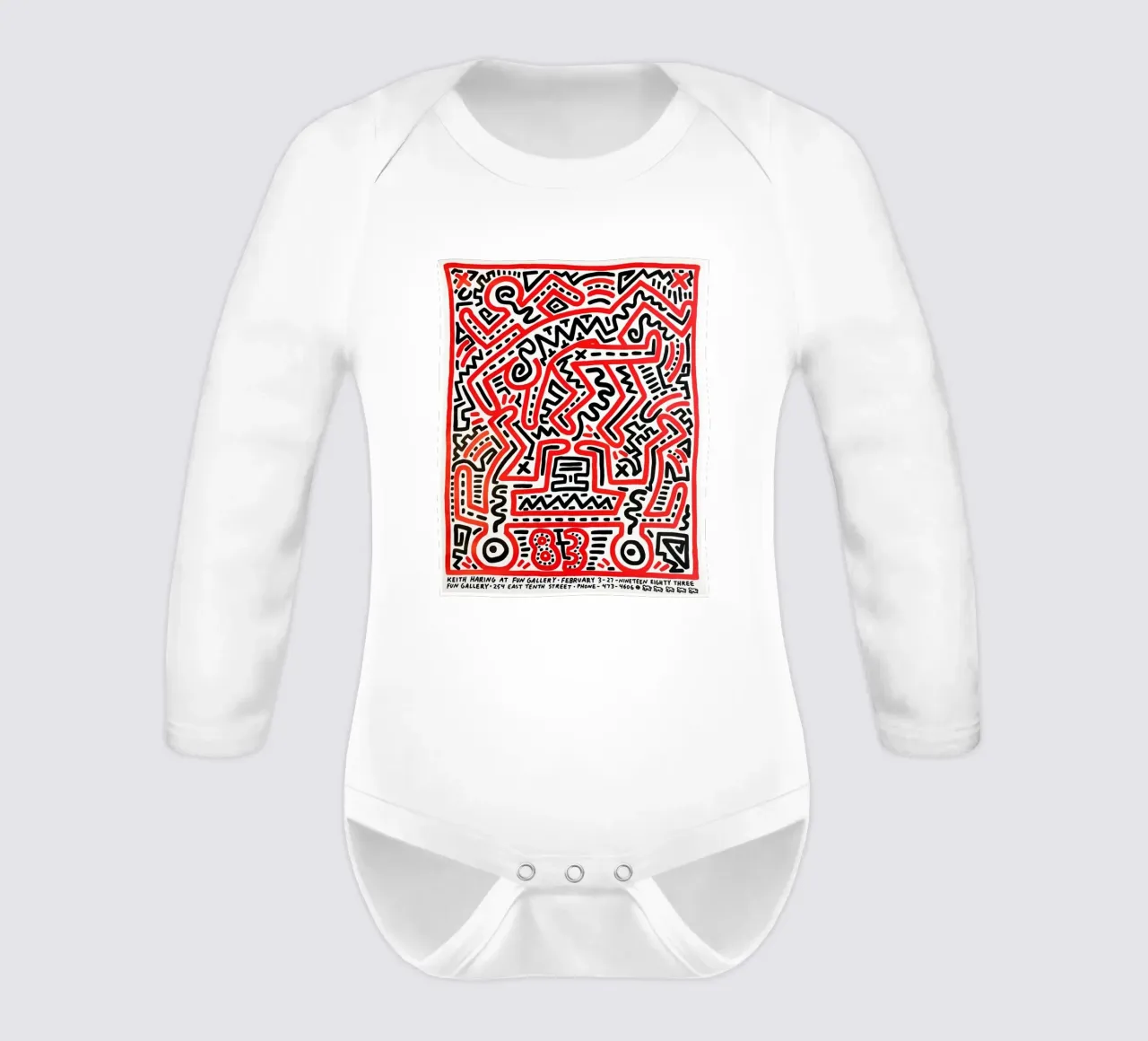 Keith Haring Collage Abstrakt Langarm Babybody von SRI WEDARI GALLERY