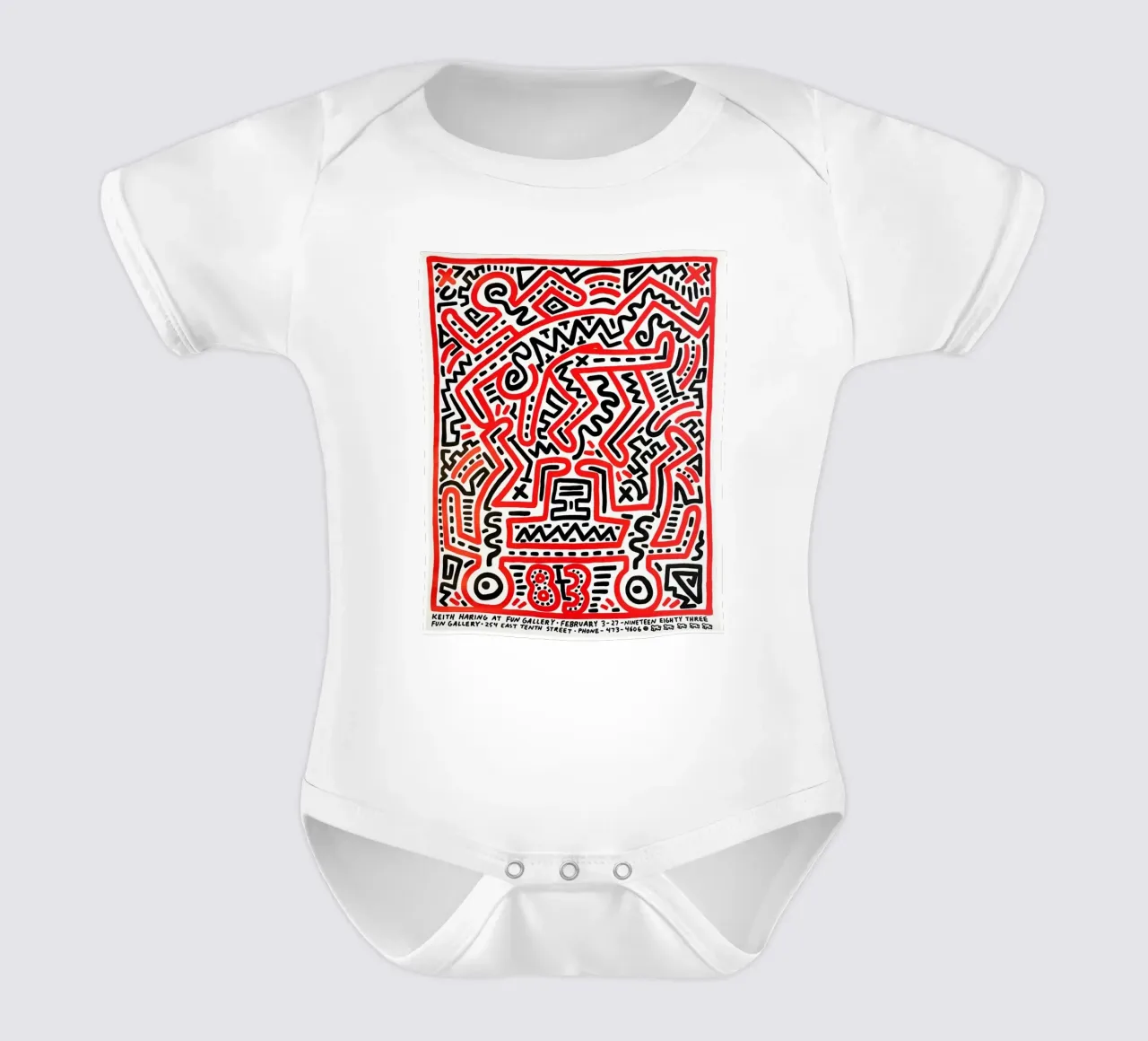 Keith Haring Collage Abstract babyrompertje korte mouwen van SRI WEDARI GALLERY