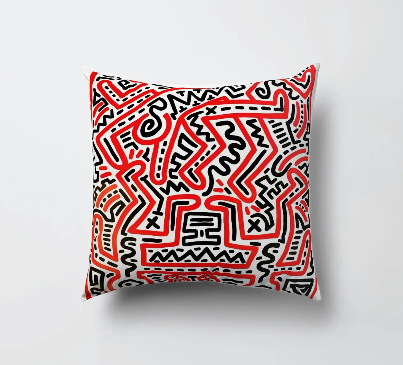 Keith Haring Collage Astratto cuscino da SRI WEDARI GALLERY