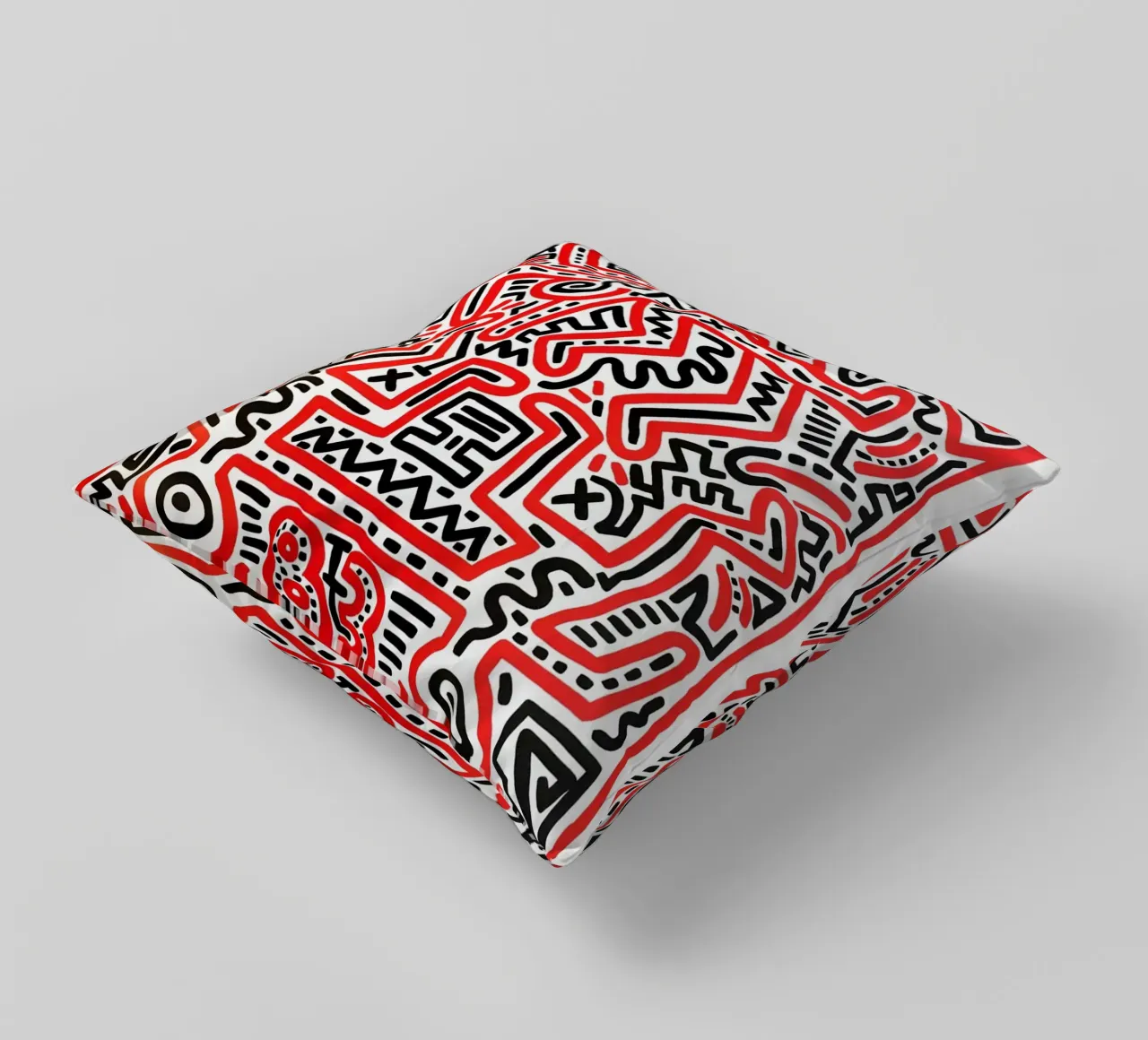 Keith Haring Collage Astratto cuscino da SRI WEDARI GALLERY