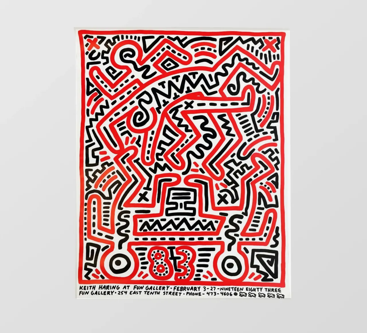 Keith Haring Collage Astratto pellicola backlit da SRI WEDARI GALLERY